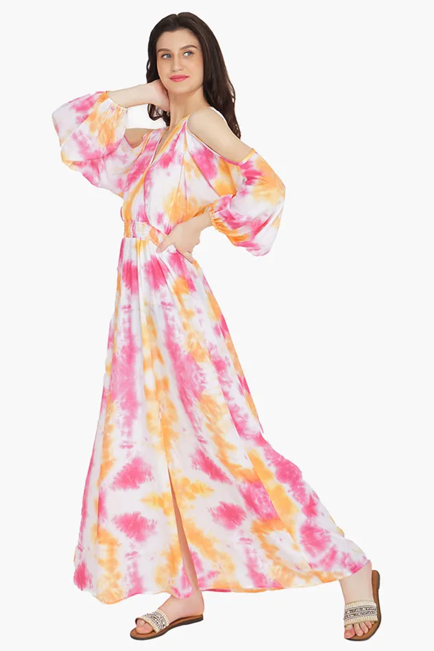 Dresses America and Beyond Women Sunrise Tie Dye Maxi Dress
