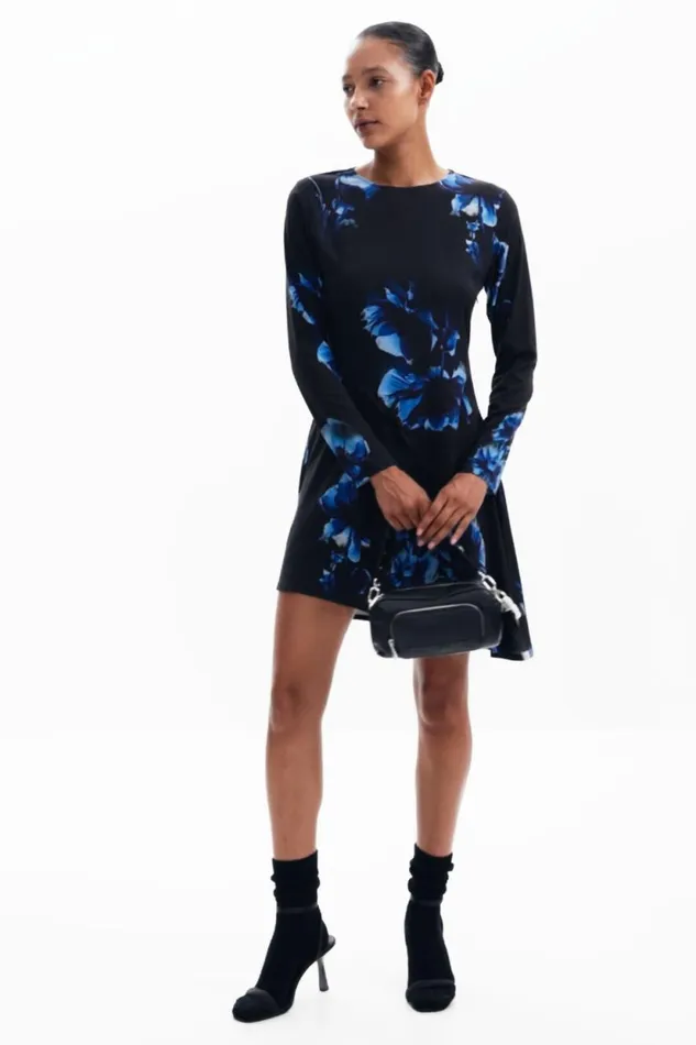 Dresses And Jumpsuits Women Desigual Asymmetrical Cut Dress Black