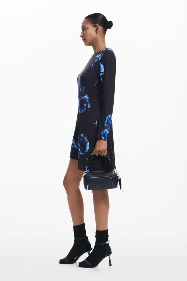 Dresses And Jumpsuits Women Desigual Asymmetrical Cut Dress Black