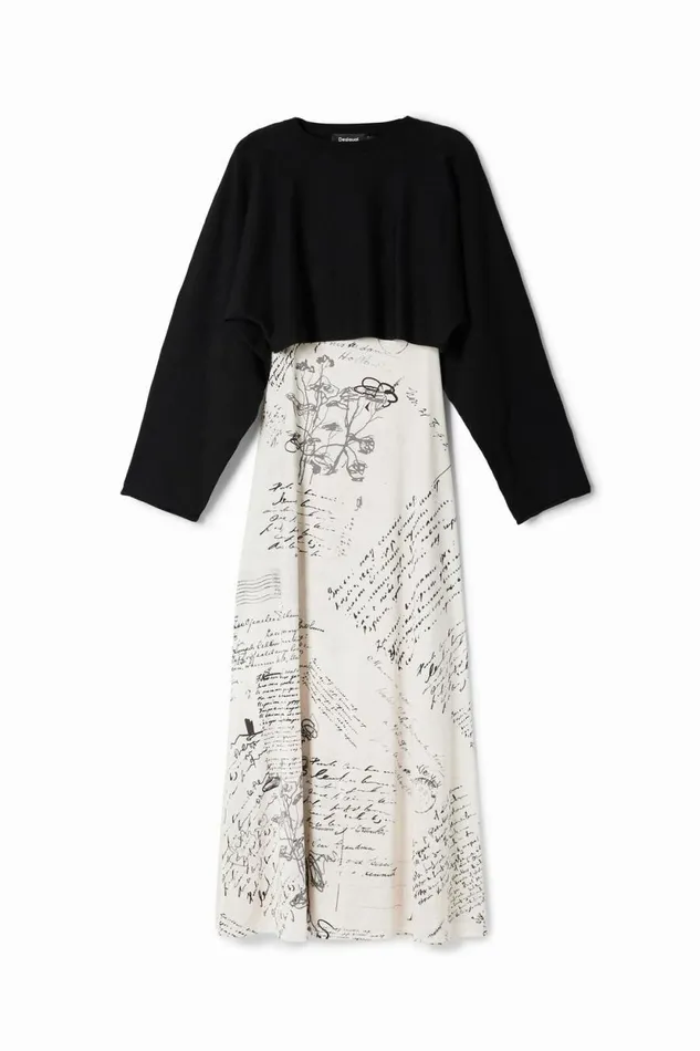 Dresses And Jumpsuits Women Desigual Combined Midi Dress Materialfinishes