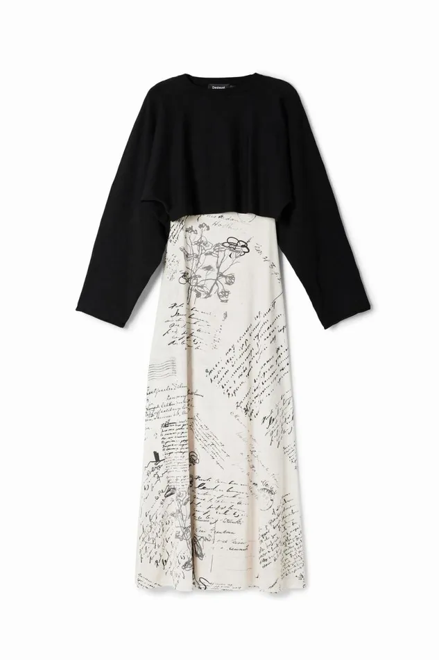 Dresses And Jumpsuits Women Desigual Combined Midi Dress Materialfinishes