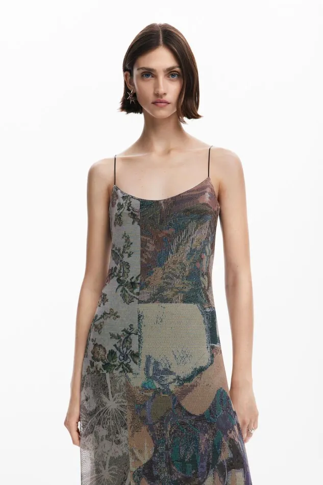 Dresses And Jumpsuits Women Desigual Printed Tulle Dress White