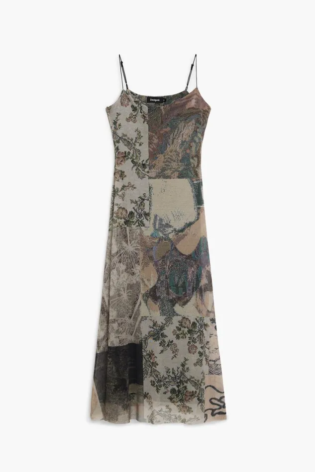 Dresses And Jumpsuits Women Desigual Printed Tulle Dress White