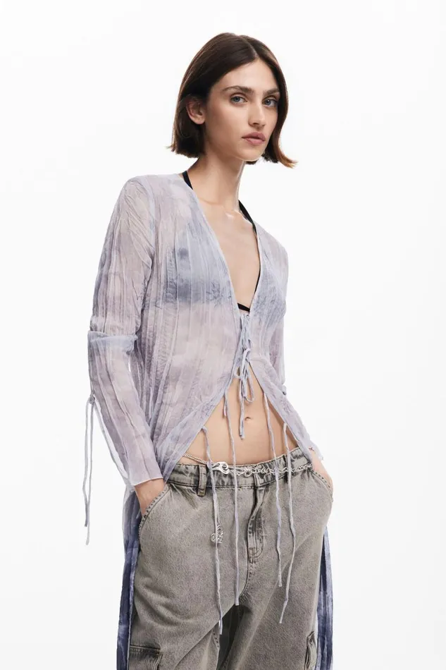 Dresses And Jumpsuits Women Desigual Vneck Blouse With Ruffles Black