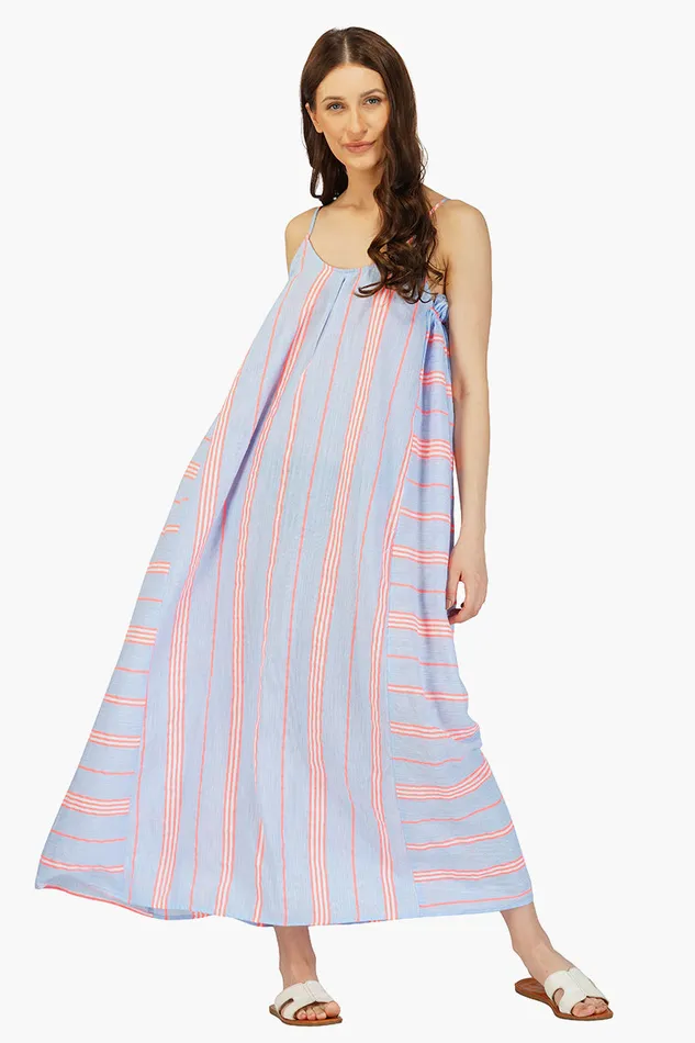 Dresses Ether Cotton Striped Maxi Dress America and Beyond Women