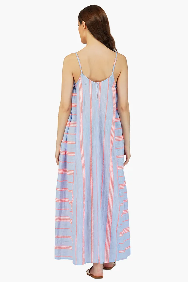 Dresses Ether Cotton Striped Maxi Dress America and Beyond Women