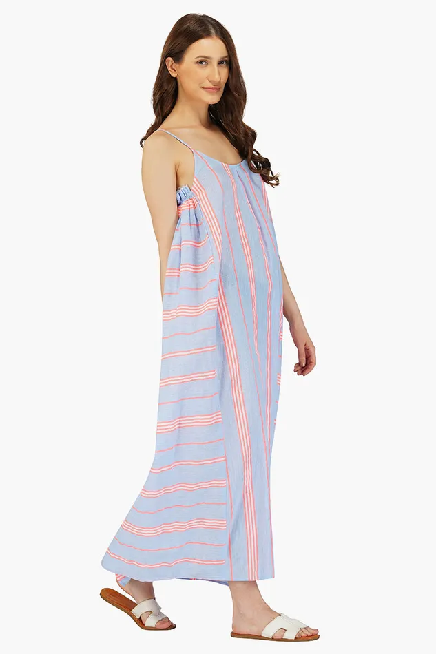 Dresses Ether Cotton Striped Maxi Dress America and Beyond Women