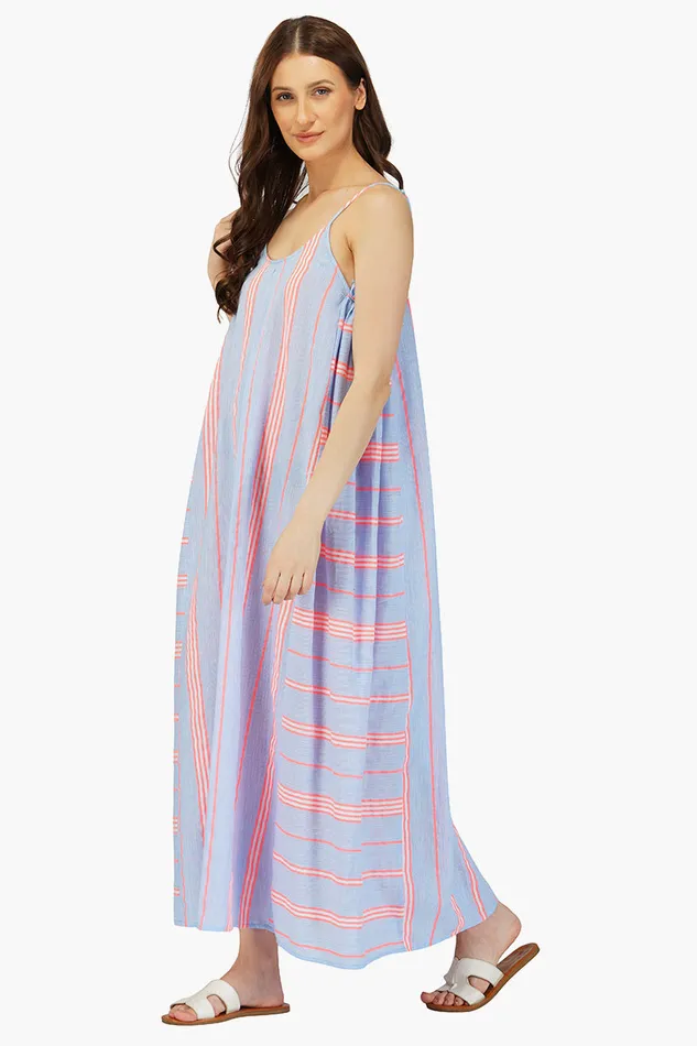Dresses Ether Cotton Striped Maxi Dress America and Beyond Women