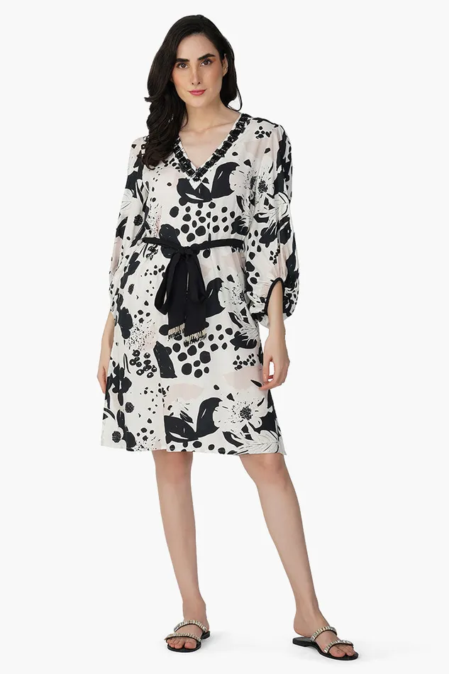 Dresses Garden Of Flower Printed Short Dress America and Beyond Women