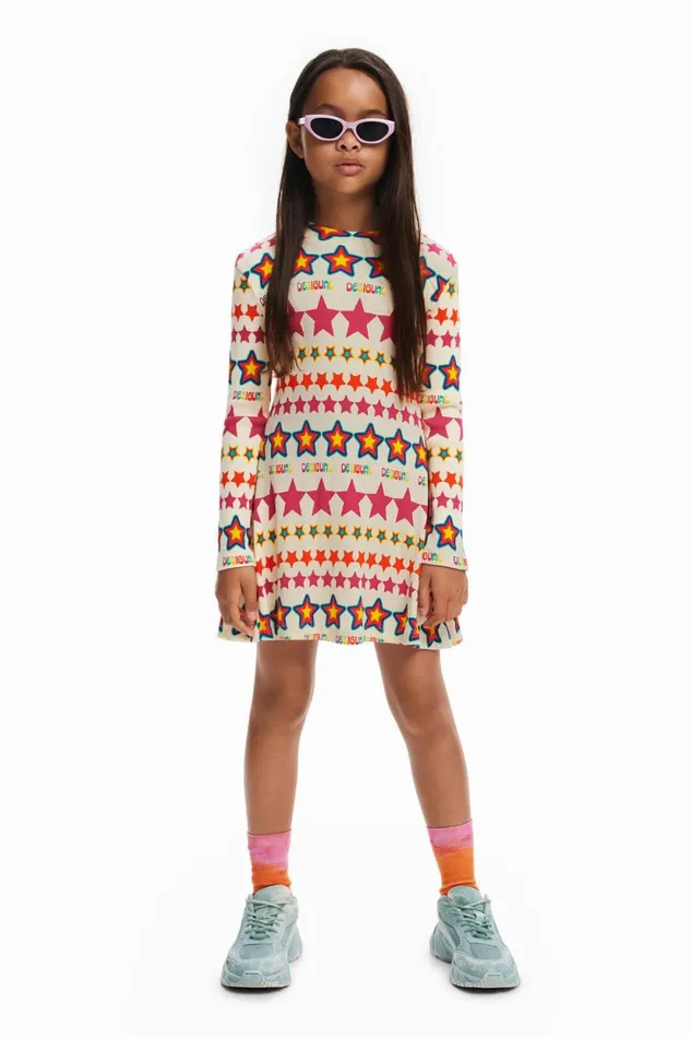 Dresses Kids Desigual Star Dress White