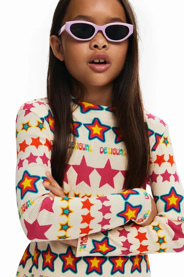 Dresses Kids Desigual Star Dress White