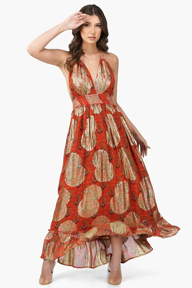 Dresses Omnia Halter Dress with Tiers 8211 America and Beyond Women