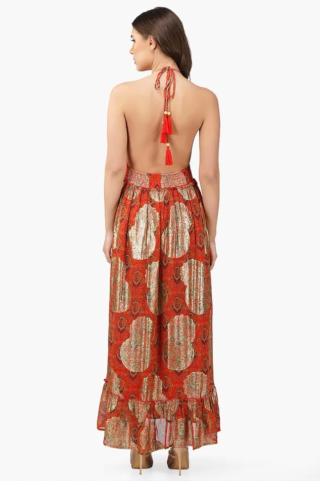Dresses Omnia Halter Dress with Tiers 8211 America and Beyond Women
