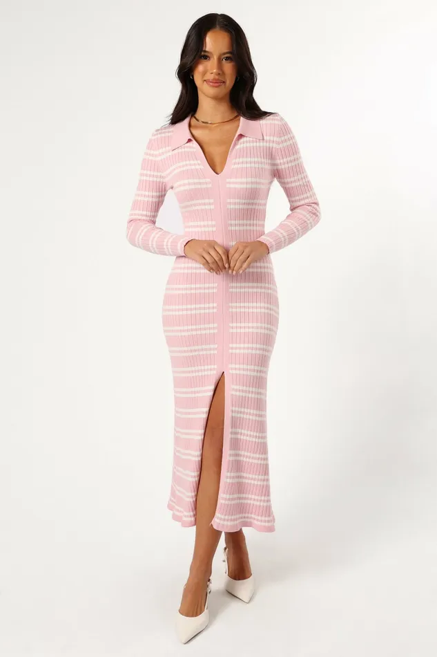Dresses Petal and Pup Women Eliana Long Sleeve Midi Dress Pink