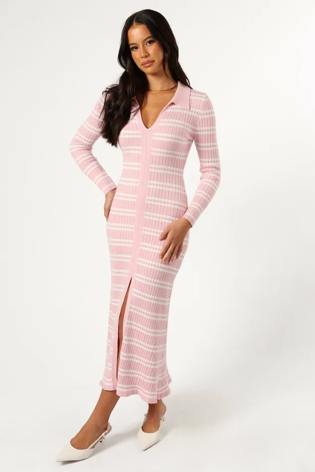 Dresses Petal and Pup Women Eliana Long Sleeve Midi Dress Pink