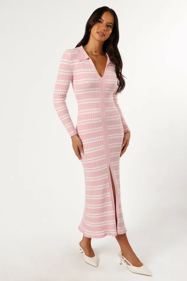 Dresses Petal and Pup Women Eliana Long Sleeve Midi Dress Pink