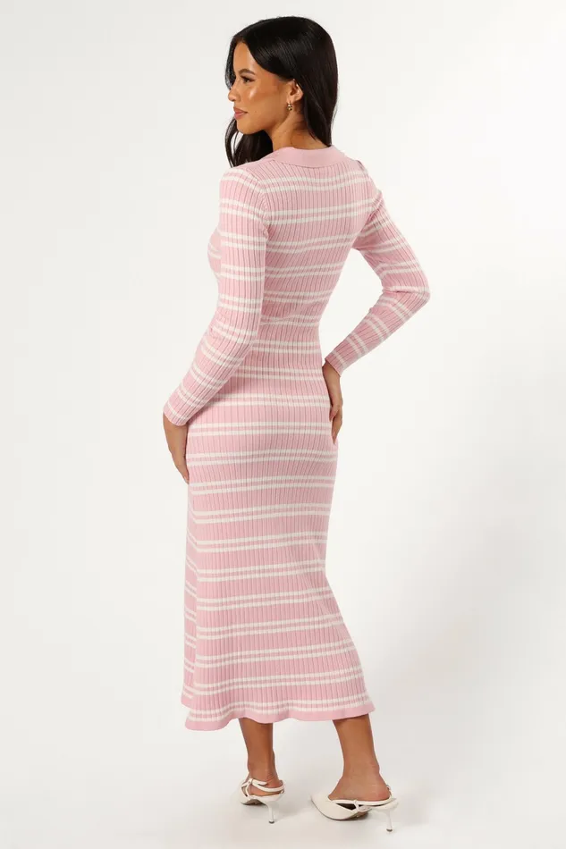 Dresses Petal and Pup Women Eliana Long Sleeve Midi Dress Pink