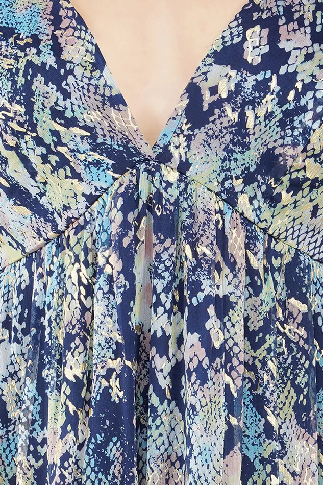 Dresses Women America and Beyond Shimmering Snakeskin Maxi Dress