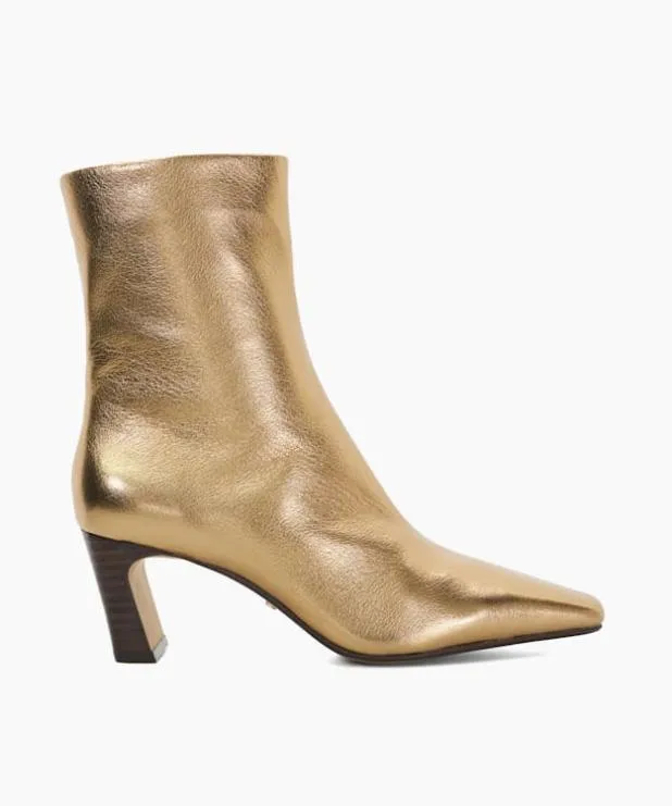 Dune London Ankle Boots Women Pointed Toe Heel Ankle Boots Metallic