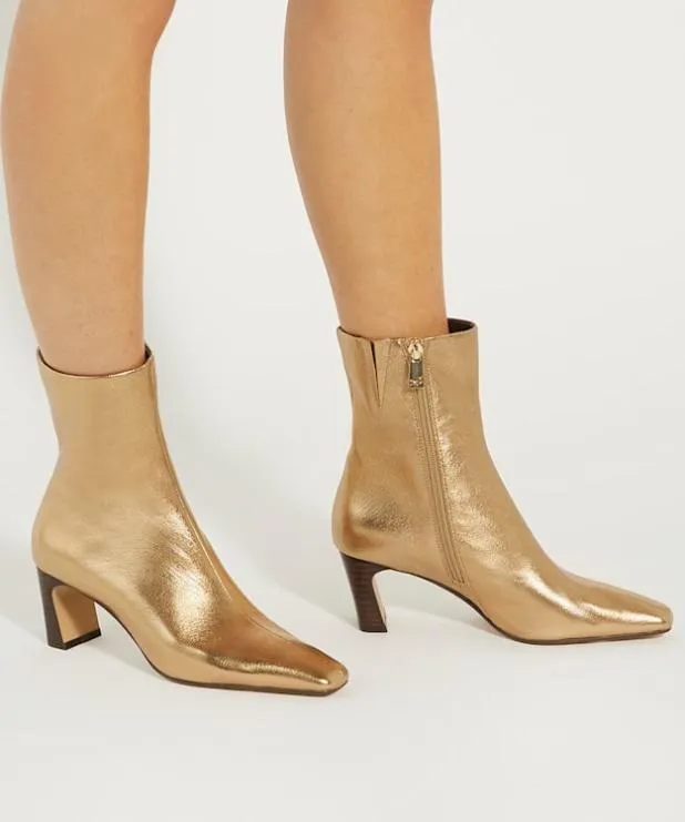 Dune London Ankle Boots Women Pointed Toe Heel Ankle Boots Metallic