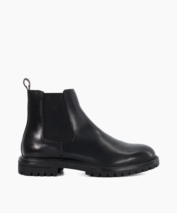 Dune London Black Boots Men Chunky Round Toe Boots Black