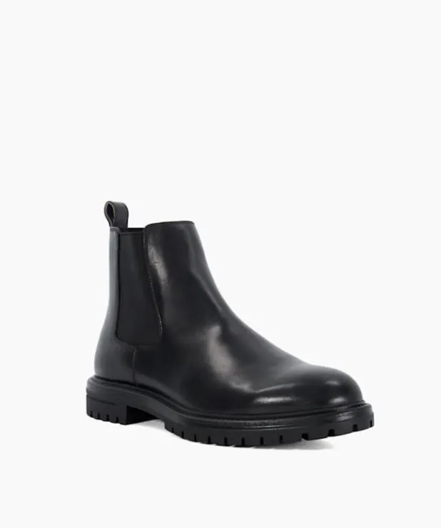 Dune London Black Boots Men Chunky Round Toe Boots Black