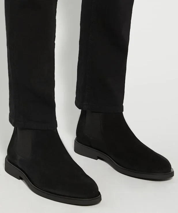 Dune London Black Boots Men Signature Slip On Boots Black