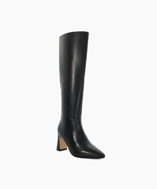 Dune London Black Boots Women Knee High Heel Boots Black