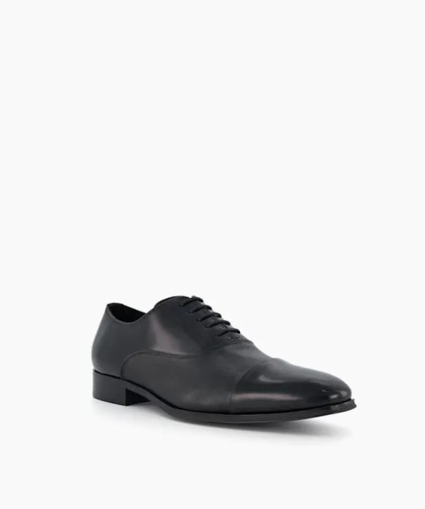 Dune London Black Shoes Men Wide Fit Leather Oxford Shoes Black