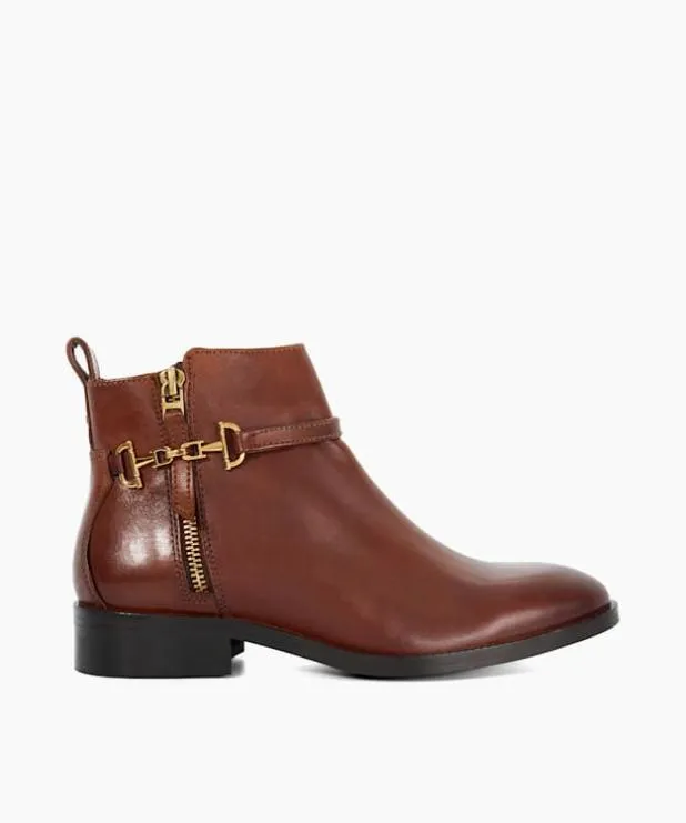 Dune London Brown Boots Women Wide Fit Leather Ankle Boots Brown