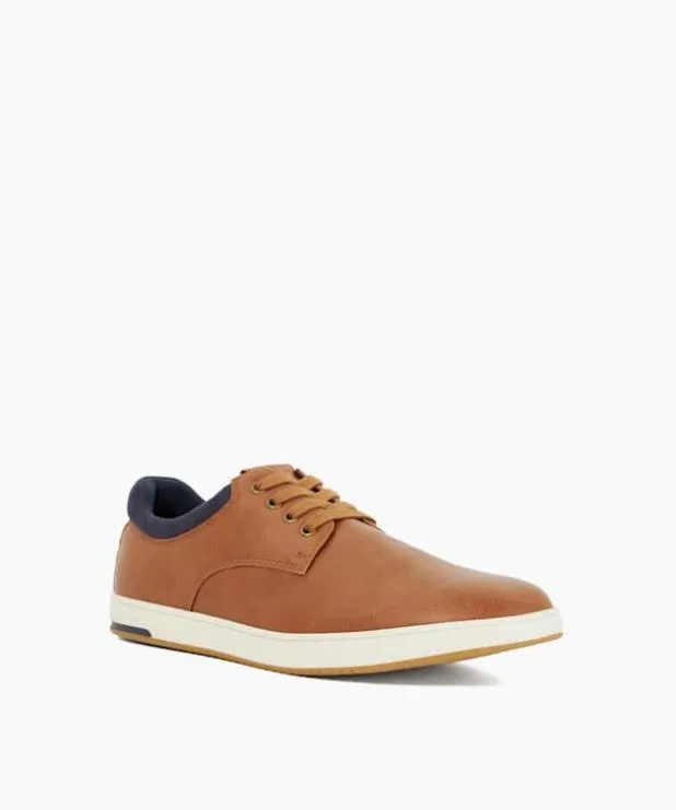 Dune London Brown Shoes Men LaceUp Trainers Brown