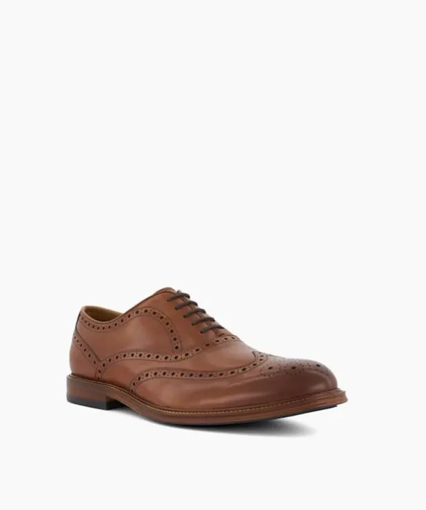 Dune London Brown Shoes Men ToeCap Leather LaceUp Shoes Brown Leather