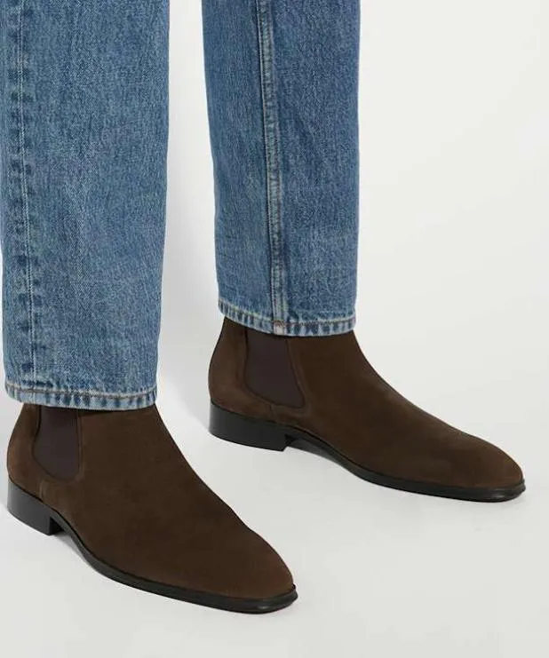 Dune London Chelsea Boots Men Suede Chelsea Boots Brown Suede