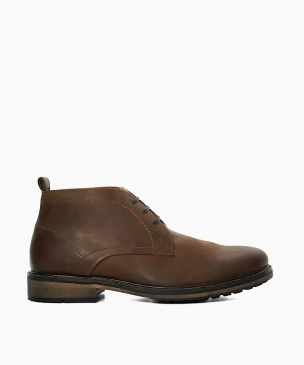 Dune London Chukka Boots Men Wide Fit Leather Chukka Boots Brown