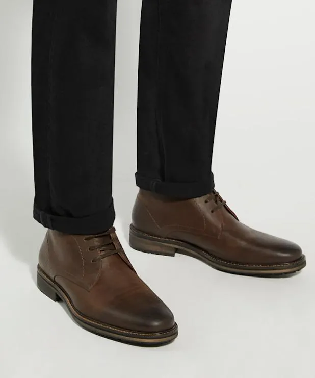 Dune London Chukka Boots Men Wide Fit Leather Chukka Boots Brown