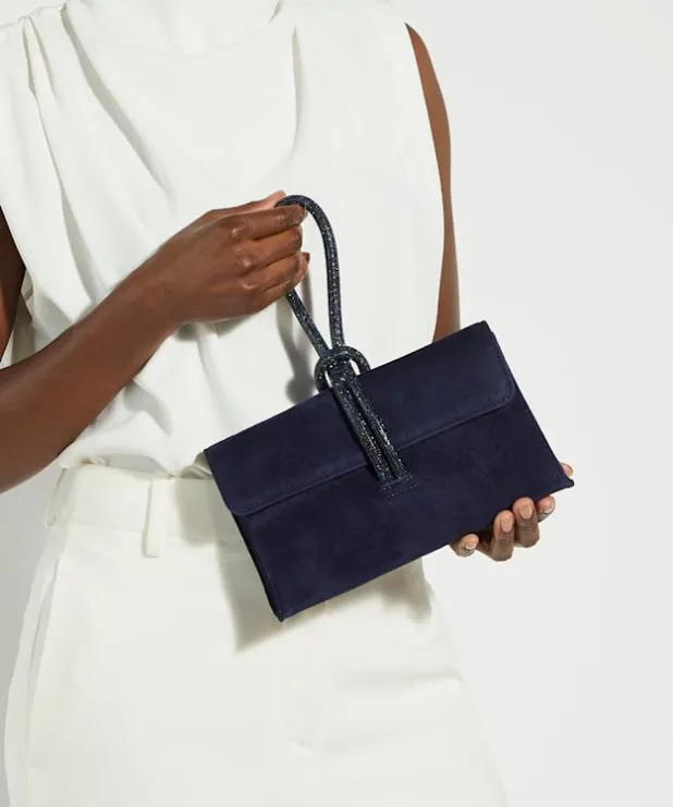 Dune London Clutch Bags Women DiamanteLoopHandle Grab Bag Blue