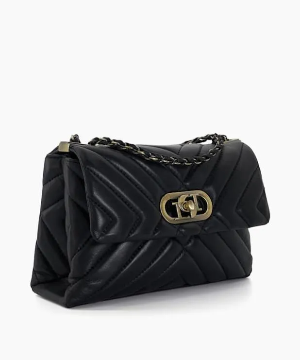 Dune London Handbags Women Quilted Leather Handbag Black Leather