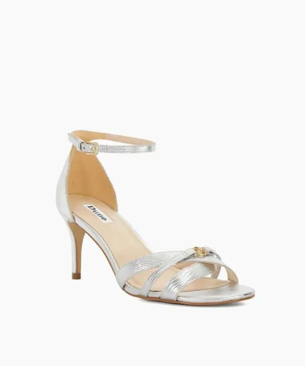 Dune London Heeled Sandals Women Multi Strap Open Toe Heel Sandals Metallic