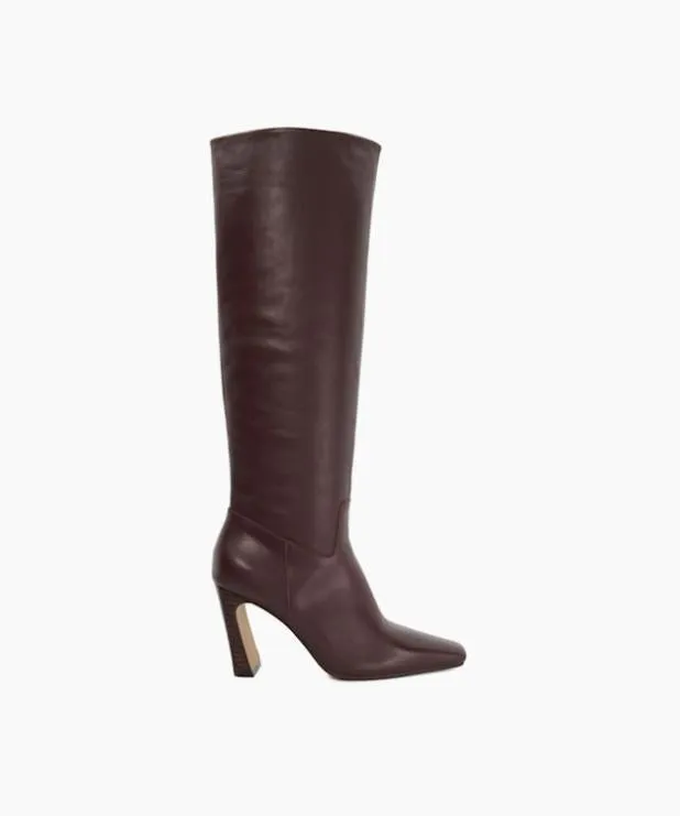 Dune London Knee High Boots Women KneeHigh Square Toe Boots Red
