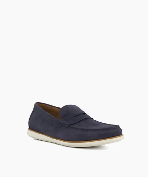 Dune London Loafers Men Penny Trim Nubuck Loafers Blue