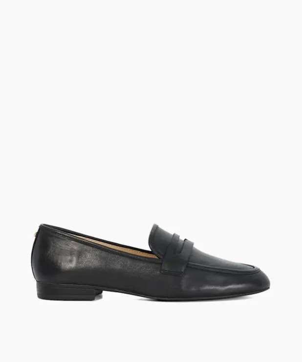 Dune London Loafers Women Leather Penny Loafers Black