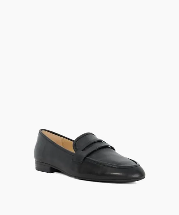 Dune London Loafers Women Leather Penny Loafers Black