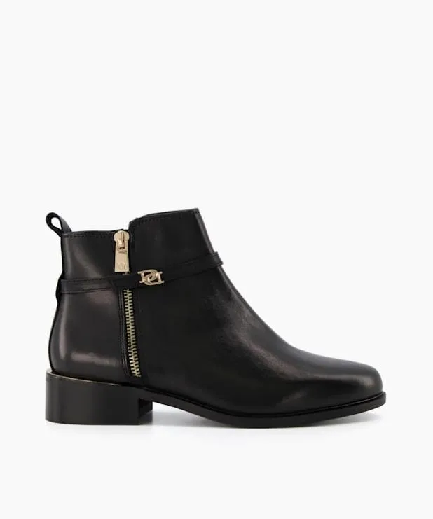 Dune London Wide Fit Boots Women Wide Fit ZipDetail Ankle Boots Black