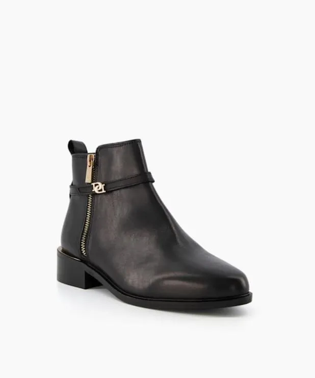 Dune London Wide Fit Boots Women Wide Fit ZipDetail Ankle Boots Black