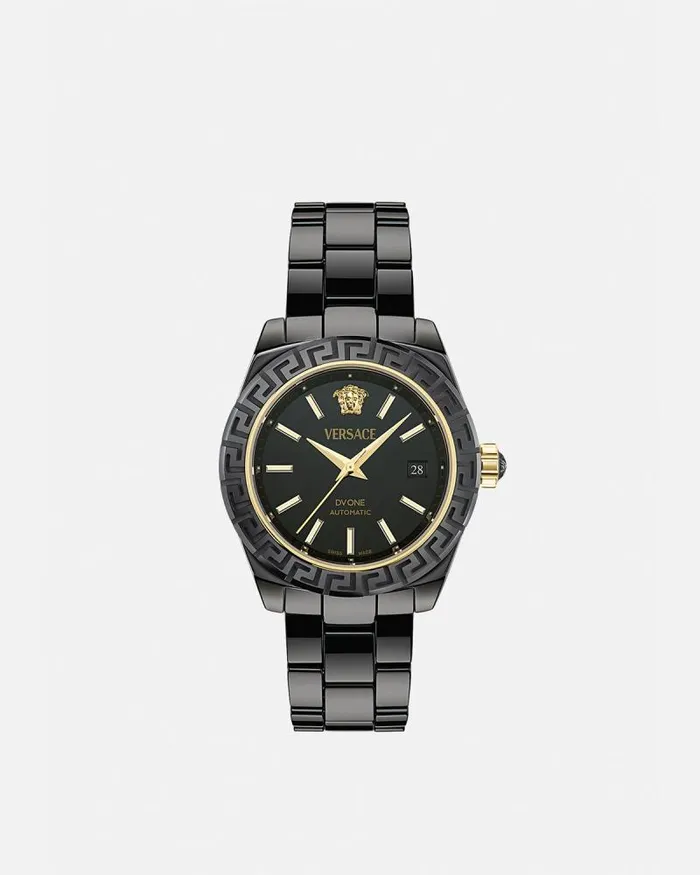 DV One Automatic Watch Black Women Versace Watches