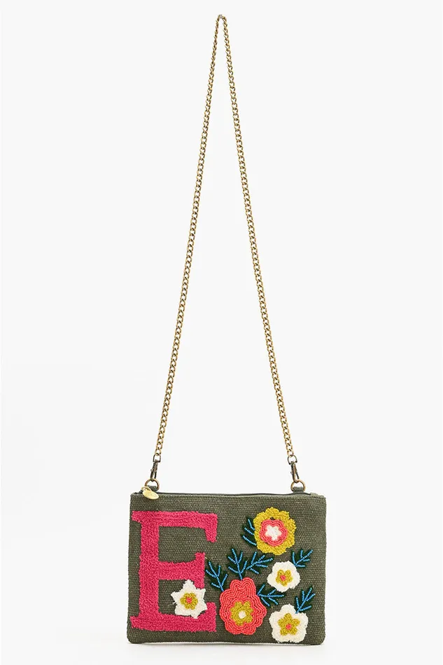 E Floral Crossbody Bag Crossbody Bags America and Beyond Women