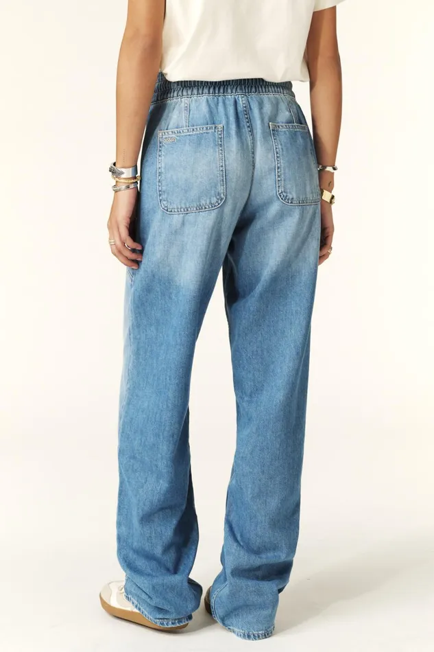 Elastic Waist Jeans Mima Blue Women Baandsh Pants and Jeans