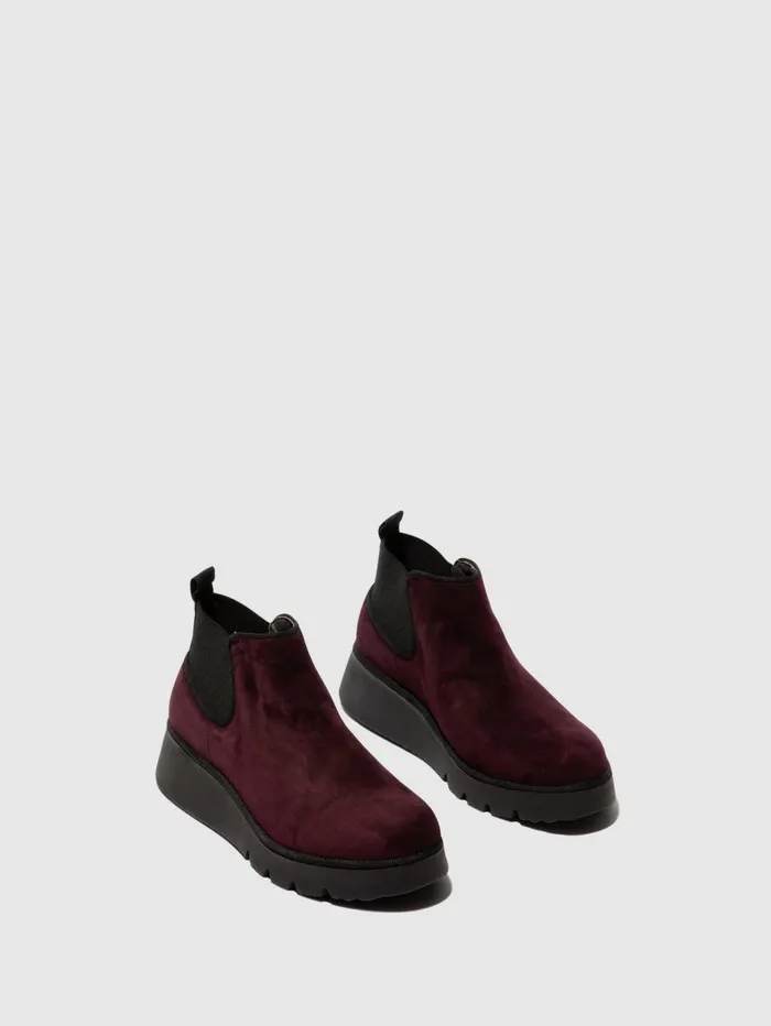 Elasticated Ankle Boots PADA403FLY KID SUEDE WINE Women Fly London Ankle Boots