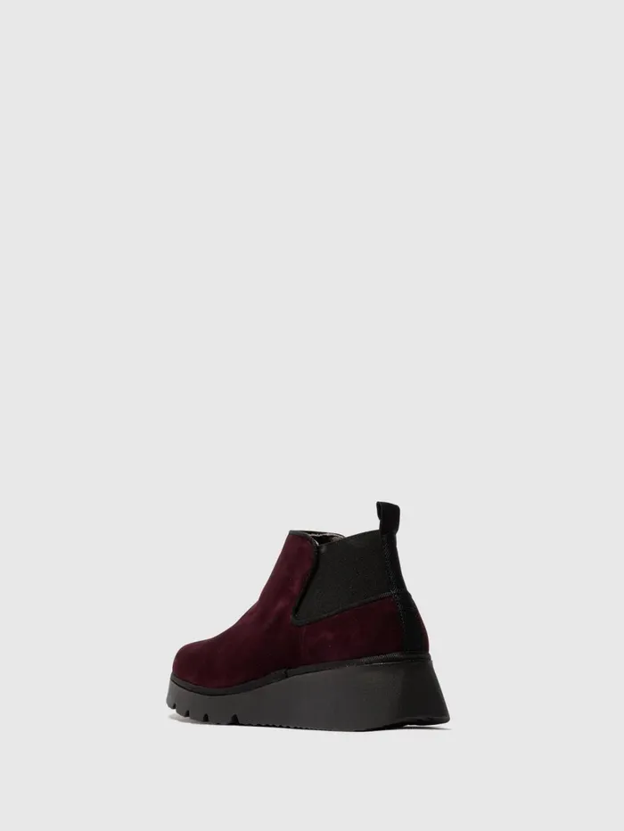 Elasticated Ankle Boots PADA403FLY KID SUEDE WINE Women Fly London Ankle Boots