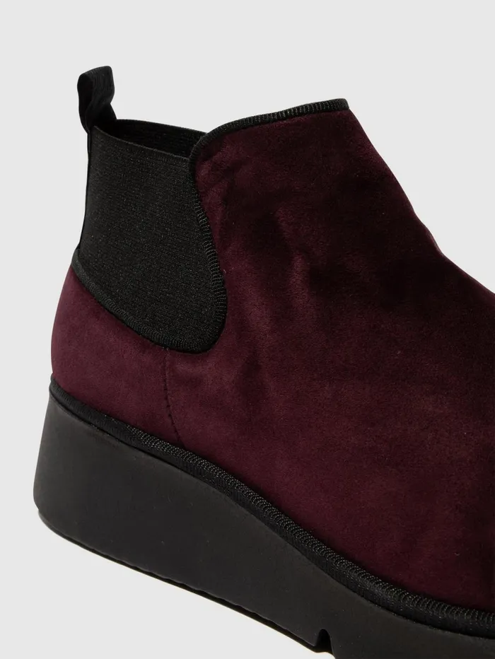 Elasticated Ankle Boots PADA403FLY KID SUEDE WINE Women Fly London Ankle Boots